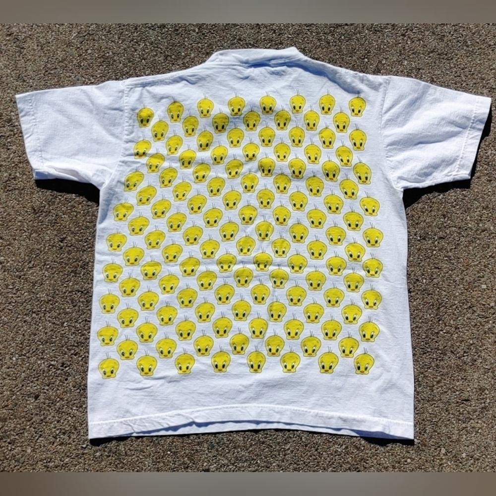 Vtg 1993 Looney Tunes Tweety Bird All Over Print T-Shirt L AOP Tour Champ - Picture 2 of 9